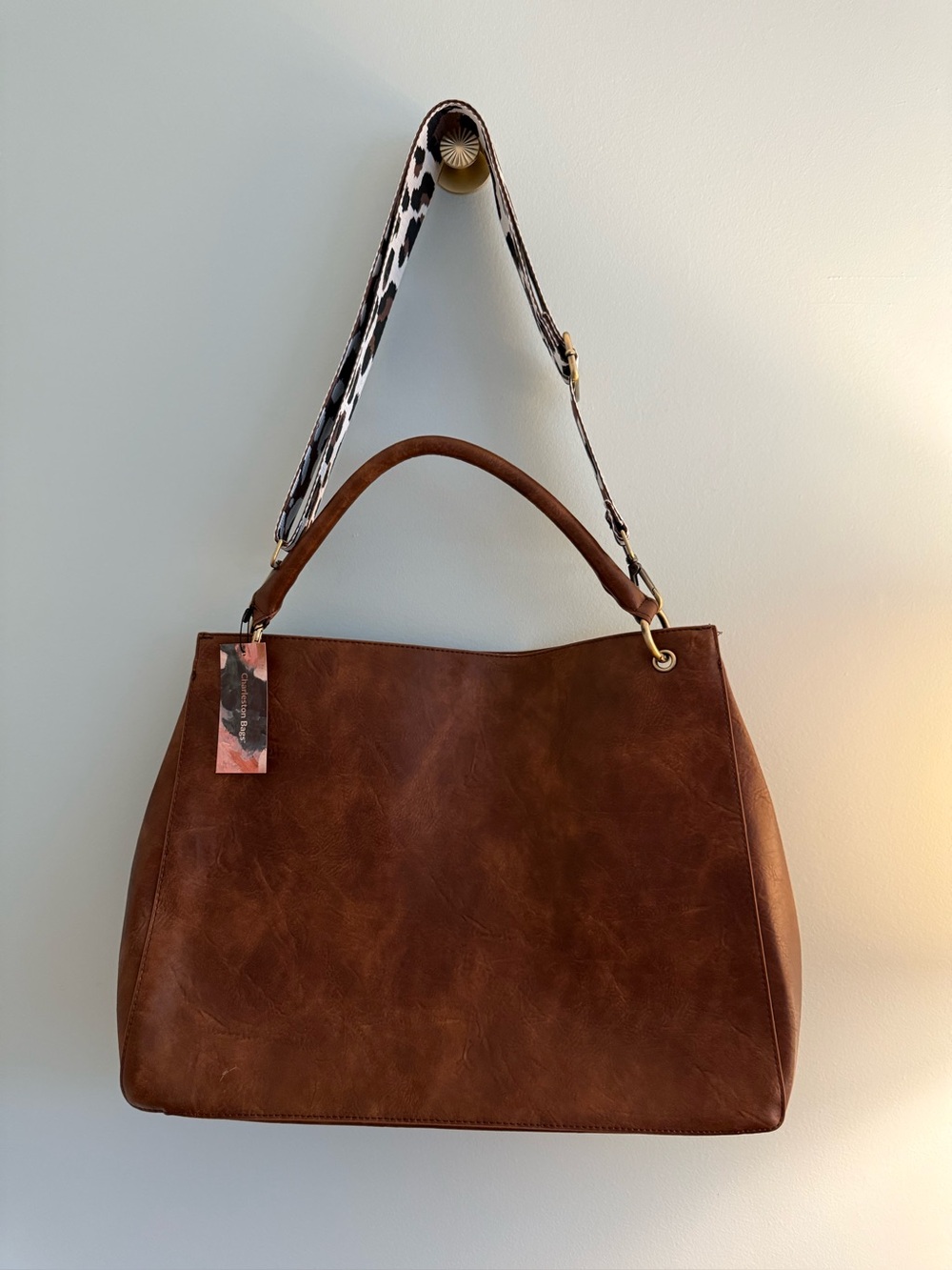 Brown Townsend Tote in vegan leather by Emma & Brody